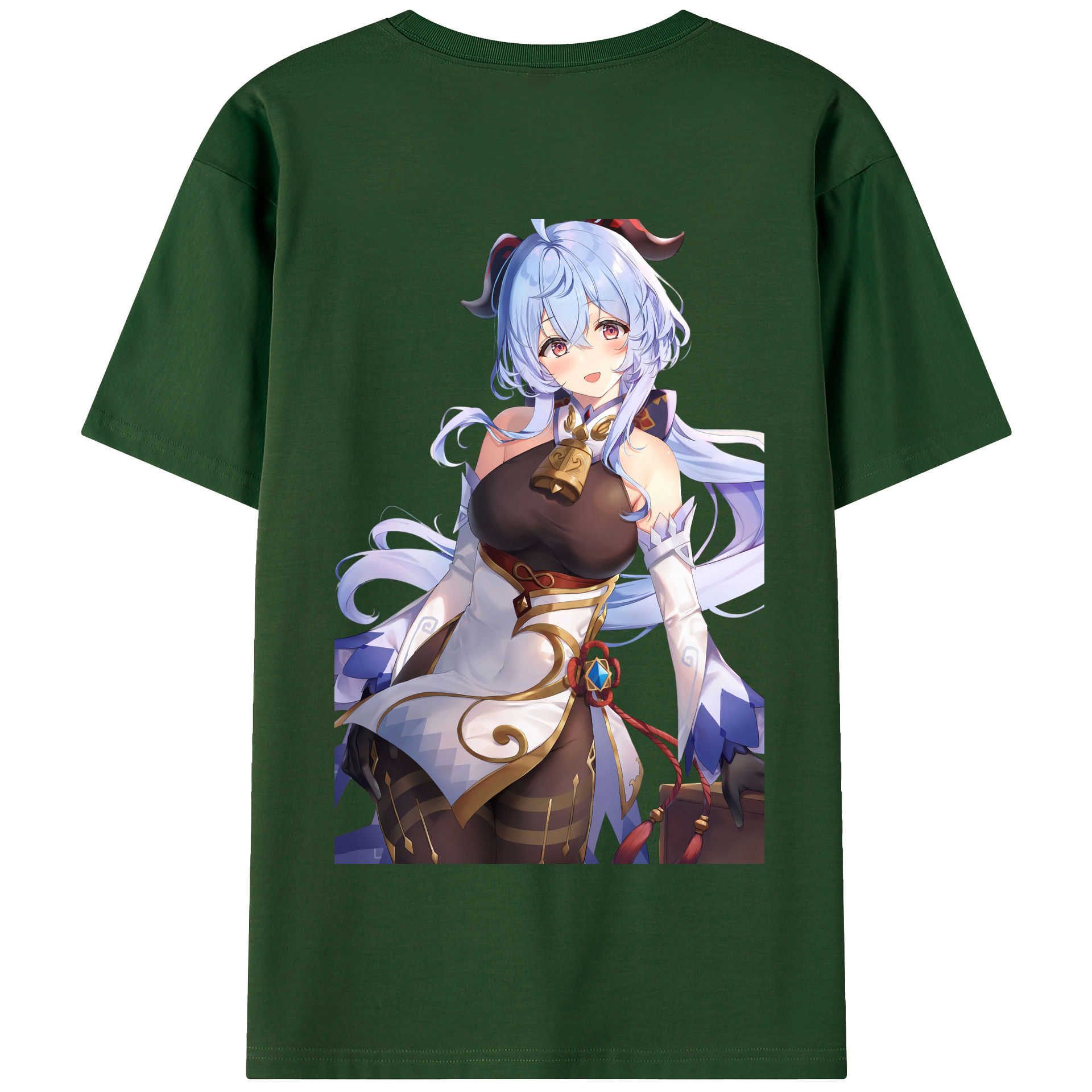 げんし神 甘雨 かんう genshin Ganyu 綿100％半袖Tシャツ（背面プリント）